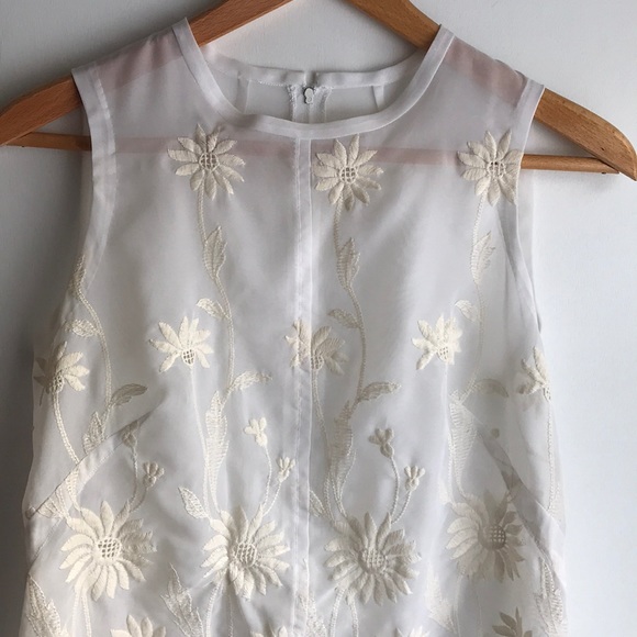Vintage Embroidered Sleeveless Blouse Back Zipp Sm - Picture 3 of 11